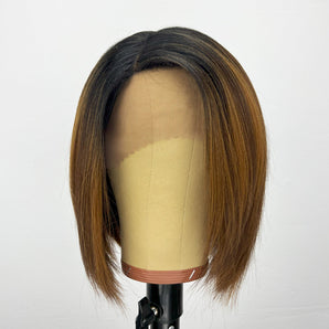 L Part Front Lace Glueless Bob Wigs In 9-inch Ombre Color 6536