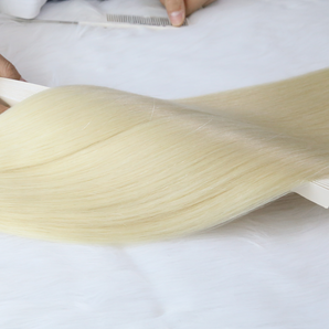 Luxstrnd Virgin Human Hair Nano Ring Hair  #1001 Platinum Blonde Blonde Extensions (100g)