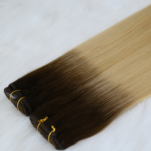 Luxstrnd 40% Red Rust Blend Ombre Virgin Human Hair Machine Weft Hair Extensions (100g)