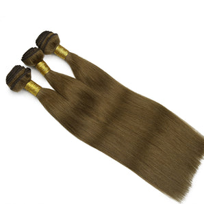 Luxstrnd #6 Chestnut Brown Virgin Human Hair Hand-Made Weft Hair Extensions (100g)