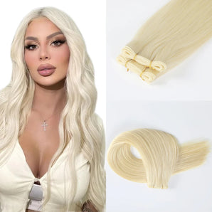 Luxstrnd #60 Ash Blonde Virgin Human Hair Genius Weft Hair Extensions