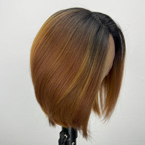 L Part Front Lace Glueless Bob Wigs In 9-inch Ombre Color 6536