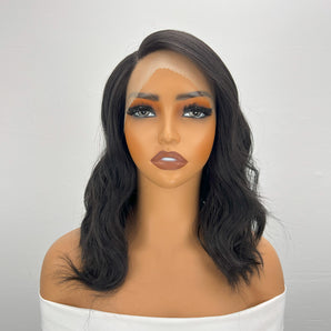 L Part Glueless Lace Front Wigs Natural Black In 12 Inch 6713A