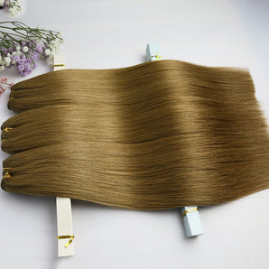 Luxstrnd #6 Chestnut Brown Virgin Human Hair Genius Weft Hair Extensions