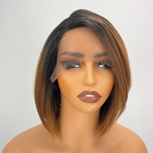 9 Inch L Part Frontal Lace Wig Ombre Color 6536
