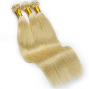 Luxstrnd #22 Light Ash Blonde Virgin Human Hair Hand-Made Weft Hair Extensions (100g)