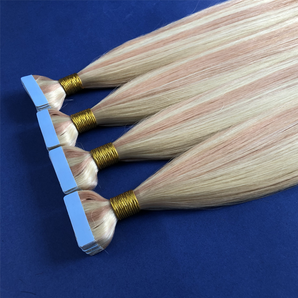 Luxstrnd P#27/613 Piano Strawberry Blonde/Beach Blonde Virgin Regular Tape In Hair Extensions (100g)