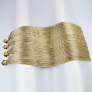 Luxstrnd M#6/22 Chestnut Brown/Light Ash Virgin Pre-Bonded I Tip Hair Extensions Soft Rubber (100g)