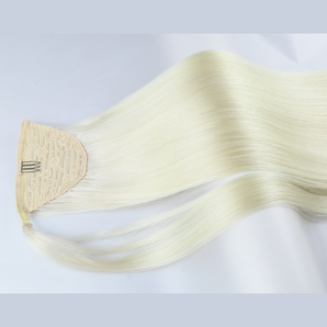 Luxstrnd #1001 Platinum Blonde Virgin Human Hair Ponytail Hair Extensions (100g)
