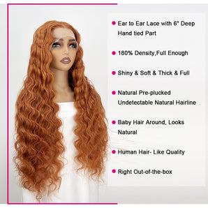 Deep Wave Synthetic Wig With Middle Part  Frontal Lace 32 Inch 9336 | Luxstrnd Wig