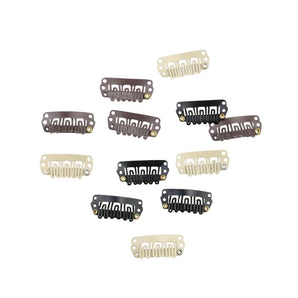 Luxstrnd 6-Teeth U-Shape Snap Clips for Hair Extensions